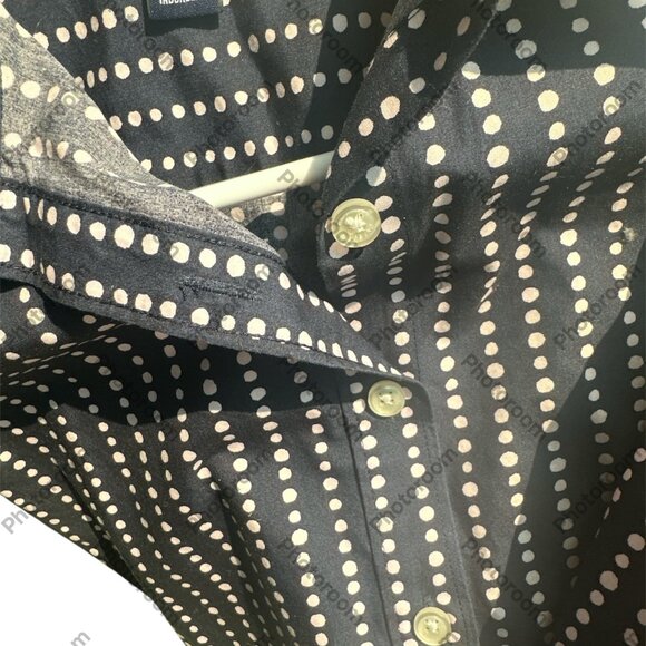 Lands' End Size 4 Navy & Purple Polka Dot Stripes Button Sleeveless Shirt - Picture 3 of 6